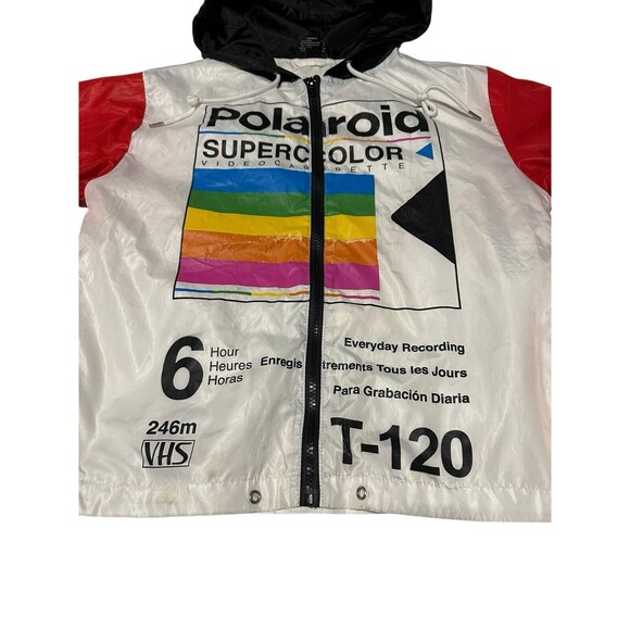 Polaroid Super Color Size Small Hoodie‎ Windbreaker Zip Up Jacket Rainbow #J11-1 - Picture 2 of 10
